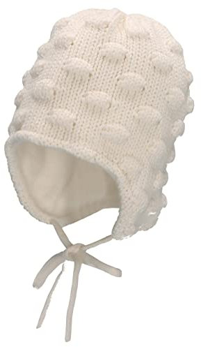 Sterntaler Baby Mädchen Strickmütze Baby GOTS Strickmütze Mütze - Baby Strickmütze, Mütze Baby - aus Baumwolle mit Bindeband - beige, 41