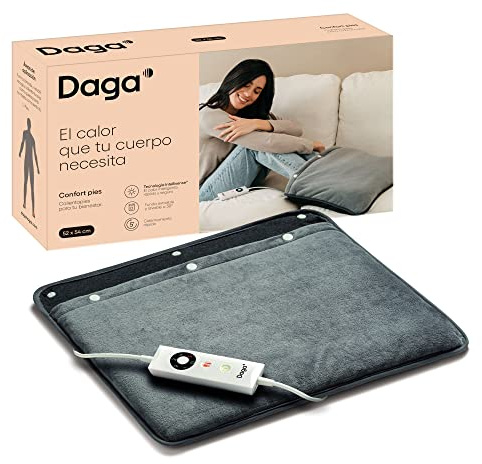 DAGA Calientapies Confort Pies, Tecnología Intellisense, Forma Cómoda y Versátil, 5 Temperaturas, 52x54 cm
