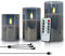 SHEDALED Rechargable Flameless Candles with Timer & Remote Control, Built-in Battery LED Candle, Gray Glass Candles Gift Set, Set of 3 Pillar Flickering Candle of 4.1 5.1 6.1 for Home Decor