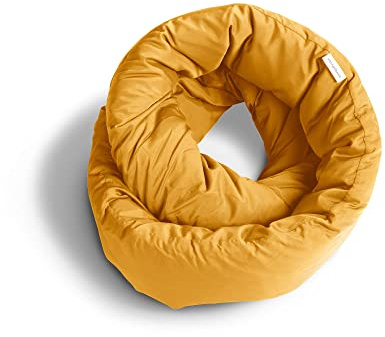 Huzi Infinity Pillow - Travel Neck Pillow - Versatile Soft 360 Support Scarf - Machine Washable - Home Travel Flight Road Trips (Ochre Yellow)