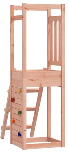 vidaXL Spielturm, Klettergerüst mit Leiter Kletterwand, Kinder Kletterturm, Spiel-Zubehör für Garten, Holz Spielplatz, Massivholz Douglasie