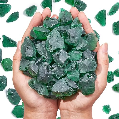 Mångsidigt frostat havsglasblock – 0,5 kg fyllmedel med grön vas, akvariegrus, havsglasdekor, perfekt för gör-det-själv-hantverk och heminredning – perfekt för strandbröllop och mer