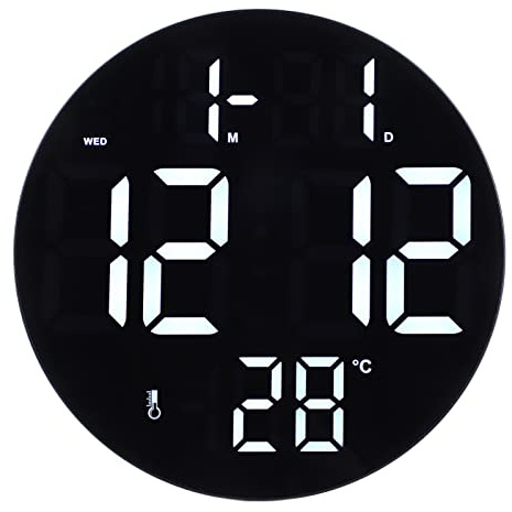 Orologio da Parete Digitale Con Display 12/24 Ore - Alimentato a Batteria e USB - Per Soggiorno