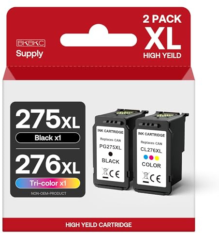 PG-275XL CL-276XL Ink Replacement for Canon 275 and 276 Ink Cartridges Remanufactured 275XL 276XL Ink Compatible with TS3500 TS3520 TS3522 TS3700 TS3720 TS3722 TR4700 TR4720 TR4722 TR4723 Printers