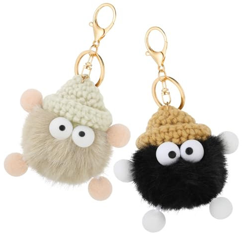 2 Stück Plüsch-Schlüsselanhänger Auto Bag Charm Schlüsselanhänger mit Karabiner Süße Plüsch Schlüsselanhänger Plüschtier Anhänger für Auto,Motorrad,Anhänger & Glücksbringer Taschenanhänger Handtasche