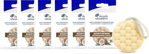 Head & Shoulders Lot de 6 barres de shampooing solides anti-pelliculaires hydratantes à l'huile de noix de coco 70 g