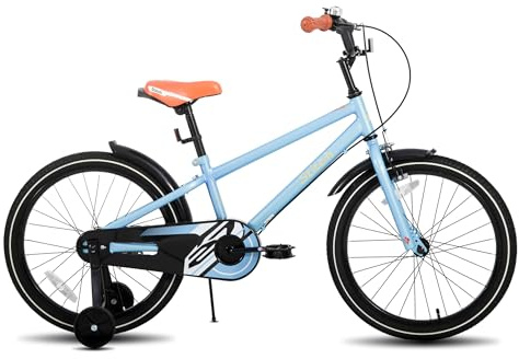 STITCH Vintage - Bicicleta para niños de 18 pulgadas para niños y niñas de 6-8 años, bicicleta para niños con estabilizadores y soporte, color: azul