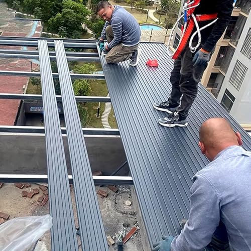 Roofing Sheets Splicable Insulated Roofing Cladding Board, 2.6-6.6ft Long Gazebo Corrugated Metal Sheets, All-Weather Waterproof Roofing Panels/Roof Tiles(2m/6.6ft)