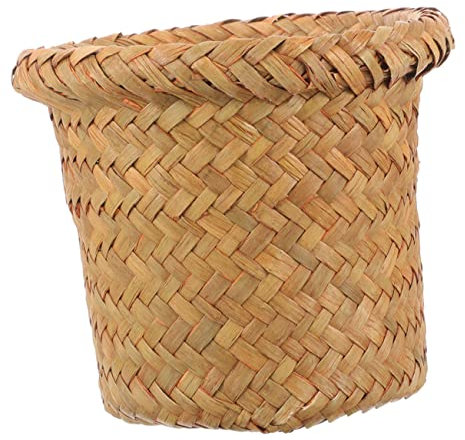 BUGUUYO Cestino Per Spazzatura Tessuto a Mano in Rattan Cesto Per Biancheria Cestino Portaoggetti Contenitore Per Bagno Adatto Per Cucine e Soggiorni