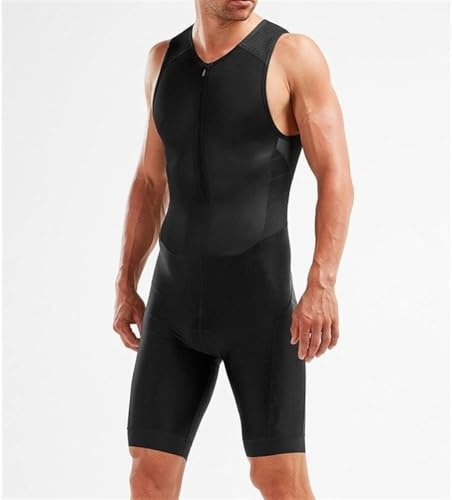 Triathlondräkter Herr Tri Dräkter För Män Trisuit Herr Premium Triathlon Kostym Vadderad Triathlon Tri Suit Race Suit, Black, XXS