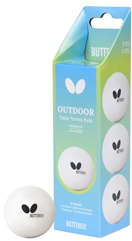 Butterfly Outdoor Balls (Pack of 3) – Wind-Resistant, Durable Table Tennis Balls for Stable & Reliable Outdoor Play