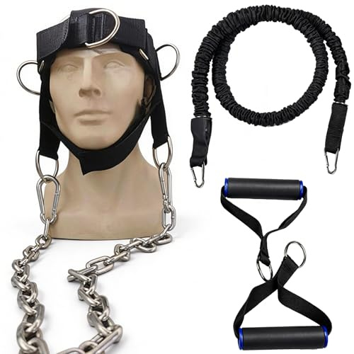 Allenamento Collo Imbracatura Testa, Supporto Allenamento Collo Pesi Straps Palestra Supporto Allenamento Collo Pesi Con Catena In Acciaio Resistente Sollevamento Pesi Fitness