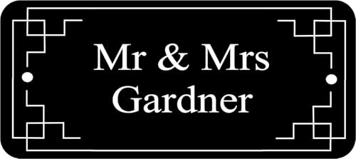 [Custom] BLACK DOOR NAMEPLATE SIGN ENGRAVED PERSONALISED LDP37 90mm X 40mm