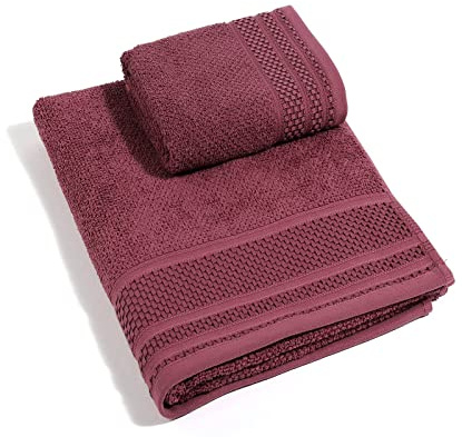 Caleffi – Juego de Toallas Baño 100% Algodón – Set 2 Piezas: 1 Toalla Lavabo 50x100 cm + 1 Toalla Invitado 40x60 cm – Suaves, Absorbentes y Lavables - Toallas Baño Completo - Ducha