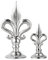 MichaelNoll Lilien Französische Lilie Aluminium, Silber Deko Modern, Wohnzimmer, XL Statue Luxus 2er Set 40 cm