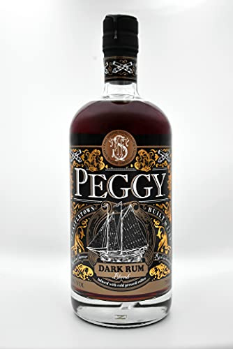 Peggy Dark Rum 700 ml glass bottle ââ‚¬â€œ 40 Percent ABV, 3-month aged rum, Tones of Dark Chocolate, Oak & Rich Caramel, Coffee Undertones, Subtle hints of Liquorice & Marzipan