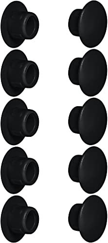 cyclingcolors 10x Abdeckkappen Kunststoff Blindbohrung Stopfen Blindstopfen Abdeckung Möbel (Ø6mm/Schwarz RAL 9011)