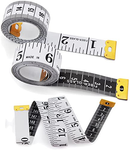 2 Bände Maßband Körper, 200cm/79 Zoll Schneidermaßband, Doppelseitige Measuring Tape Flexible Bandmaß Massband Schneider Mit Knopf Umfangmaßband Für Haushalte Handwerker Schneider