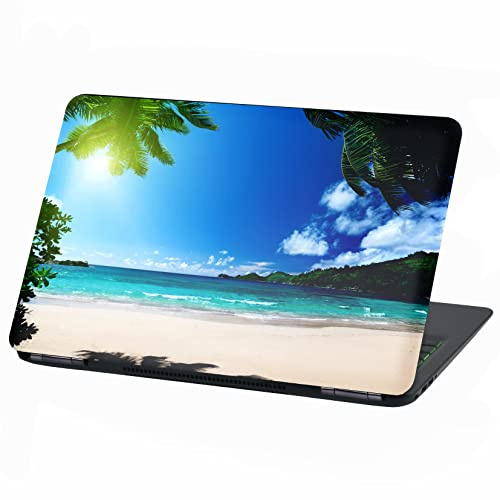 Finest Folia Film autocollant en vinyle pour ordinateur portable - Plage de vacances paradisiaque - 17 - LP82 - Plage ensoleillée
