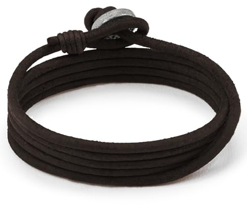 LOCAL LEAGUE Herren Lederarmband SURF PATROL AUSTRALIA - voll Verstellbar - DUNKELBRAUN - Mehrschichtiges Wickelarmband für Männer, Freund, BEACH-Party, Kordel Seiloptik Urlaub 92 cm
