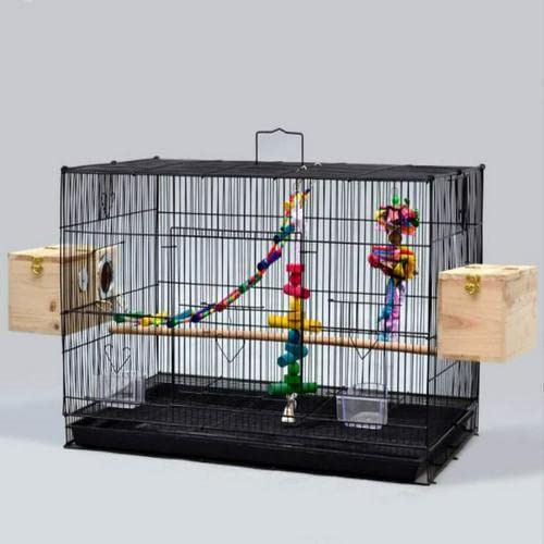 Volière Intérieur Cage Oiseaux Exterieur Métal pour Perruches Perroquets Pinsons Cockatiels Conures Inséparables Canaris 75.5 * 45 * 45cm