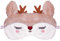 FUNAUPGO Weihnachten Rentier Augenmaske, Süße Tier Lustige Rudolph Schlafmaske Weich Plüsch Augenbinde Schlafbrille Augen Abdeckung für Kinder Erwachsene Mädchen Jungen Mädchen Damen (Rentier, Weiß)