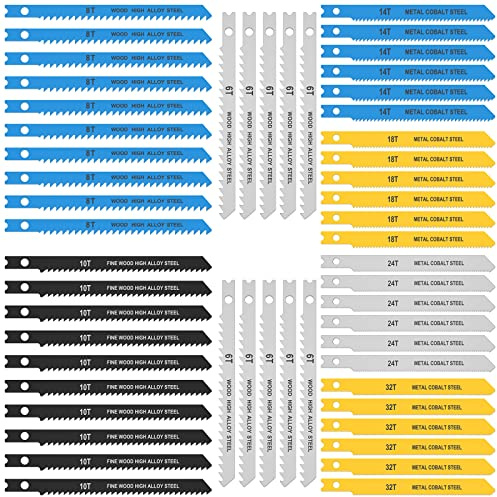 Set di 54 lame per seghetto alternativo a forma di U, 14TPI 18TPI 24TPI 32TPI 6TPI 8TPI 10TPI 10TPI set misto per legno e metallo