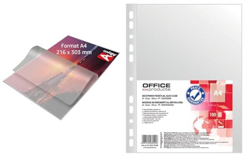 Albyco - Laminierfolien A4 Qualität 160 Mikron (2x80 Mikron) & OFFICE PRODUCTS Prospekthüllen / 100 Stück/Din A4