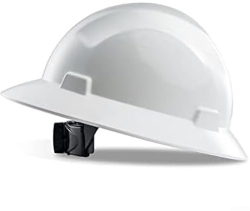 Zilimontt Casco di sicurezza in ABS di lunga durata, design a basso profilo, vestibilità personalizzabile, elmetto rigido ingegneristico tipo V per una protezione ottimale (bianco)