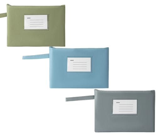 3 Stück Geldtaschen Banktasche Geldmappe Geldbeutel Geldscheineaufbewahrung Geldsack Geldumschlag Geldtasche Bankmappe A5 mit Reißverschluss für Schule Haushalt Business Dokumente Kosmetika (3 Farben)