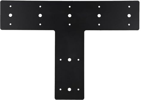 Staffe piatte per legno, Staffe piatte a forma di T, Piastra di rammendo, 35,6 x 21,6 cm Piastra di riparazione in acciaio a forma di T, Piastra di giunzione a T in acciaio strutturale per riparazione
