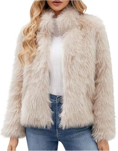 Giacca Donna Invernale Offerte Giacca Corta di Pelliccia Ecologica Elegante Giacca con Cappuccio con Cerniera Giubbotto Soffice in Peluche Donna Tinta Unita Maniche Lunghe Giacca Comoda Ispessita