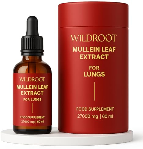 Mullein Leaf Extract for Lungs – Mullein Drops for Mucus & Phlegm Remover | Alcohol-Free Lung Cleanse | Plant-Based Respiratory Support Formula | 60ml