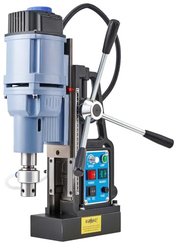 ZELCAN Magnetic Drill Press,1550W Portable Electric Mag Drill with 50mm Boring Dia and Reversible & Stepless Control, 13900N Force Electromagnetic Grip, Industrial Cutting Drilling Machine