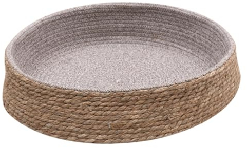 Milisten Woven Round Dog Cat Bed Natural Grass Willow PET House Scratch-Resistant Dog Sleeping Nest Cozy Warmth for and Cats Washable PET Cushion