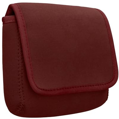 kwmobile Kabelväska, organiseringsväska – neoprenväska 16 x 12 cm – reseorganisatör – kabelväska, resetillbehör – Tech Bag i svart, Bordeaux röd