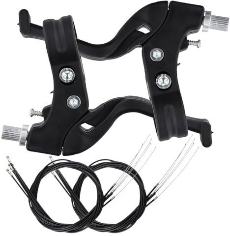 Ziyonix 2 Pcs Maneta Freno Bicicleta Aluminio Niño Manilla Palanca con 2 Accesorios de Freno para Infantil Normal Bicicleta (con 2 Fundas para Cables)