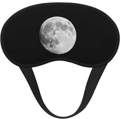 Máscara de sueño Quiet Moon, máscara de ojos suave y transpirable, diseño de banda elástica adecuada para viajes y camping.