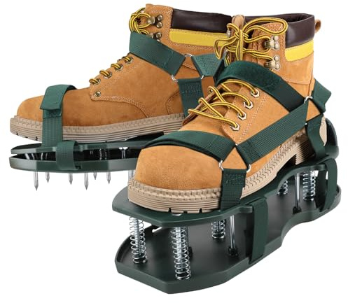 MIVOS Zapatos con Clavos - Zapatos aireadores para Césped - Aireador de Césped, Escarificador - Aireador para Aireación de Césped, Jardín - Aireador de Césped, Aireador