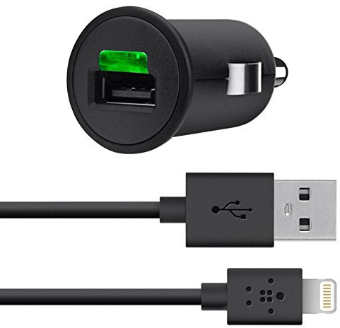 Belkin Micro KfZ-Ladegerät (2100mA, inkl. 1,2m Lade/Sync-Lightning-Kabel, geeignet für iPhone 5/5s/5c)