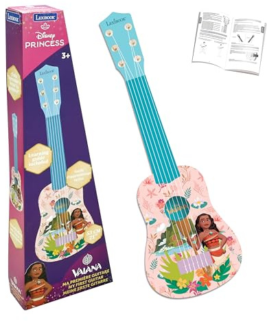 Lexibook, Moana My First Guitar, K200VN | 53cm (21), 6 nylon strings, Learning guide included, Pink/Blue