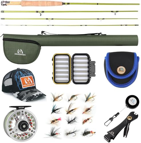 Maxcatch Ultra-Lite Fly Rod for Stream River Panfish/Trout Fishing 1/2/3 Weight and Combo Set Available (6'6'' 2wt 4pcs)