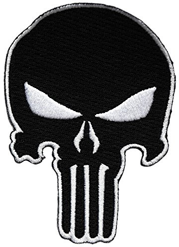 ecusson punisher usa noir tete de mort skull crane moto biker thermocollant 9x6cm patche insigne biker