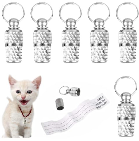Placas de Identificación 6 Piezas Etiquetas de Dirección para Perros Pequeños Gatos