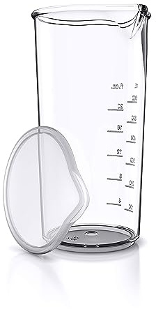 Arendo – Bicchiere per mixer ad immersione da 600 ml – Ideale per frullatore a mano - Misuratore con tappo – Bicchiere per frullati in Copolimero SAN termoresistente