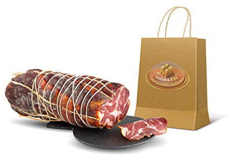 Moretti® | Capocollo Stagionato Piccante | 750g/900g Sottovuoto | Salame Tipico Calabrese |Coppa Essiccata Artigianale | Prodotto In Calabria (Piccante)