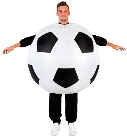 AirSuit® Déguisement Gonflable Ballon de Foot | Costume Ballon Géant | Qualité Premium | Taille Adulte 160 à 190cm | Polyester | Agréable à Porter | Résistant | Système de Gonflage | OriginalCup®