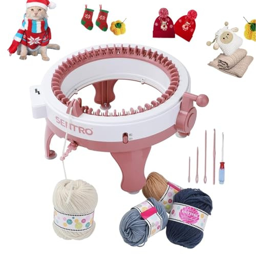 Shoze Knitting Machine 48 Needle DIY Hand Knitting Machine Weaving Loom Board Rotating Needle Machine for Adults and Kids