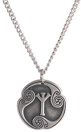 Amaxer 24 Runen Talisman Wikinger Schmuck Asatru-Halskette heidnischer Wicca-Anhänger nordische Runen Vintage nordische Amulett-Halskette für Damen Herren, M, Metall