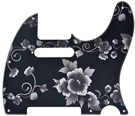 Dopro 8 hål tele gitarr 3D-tryckt plast pickguard repplatta passar USA/mexikansk fender telecaster blommönster